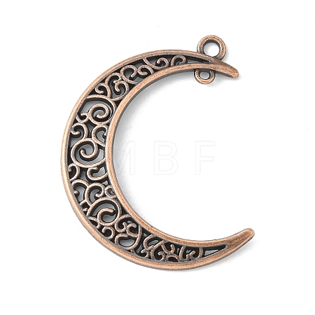 Tibetan Style Alloy Hollow Moon Links connectors X-TIBEP-5312-R-FF-1