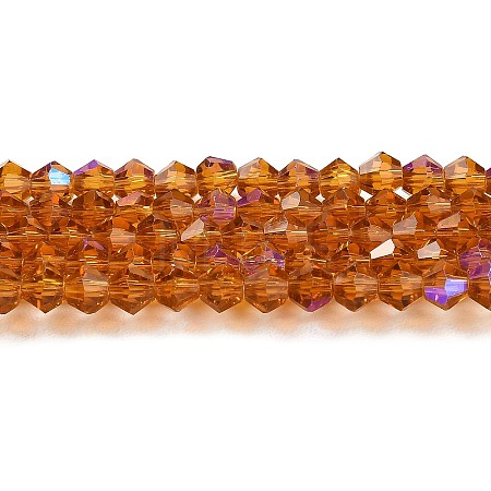 Transparent Electroplate Glass Beads Strands GLAA-F029-3mm-D28-1