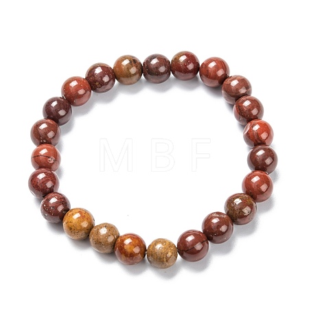Natural Carnelian Stretch Beaded Bracelets G-A185-01K-1