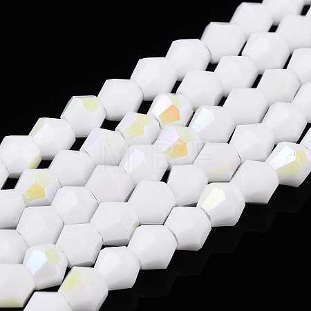 Opaque Solid Color Electroplate Glass Beads Strands EGLA-A039-P2mm-L15-1