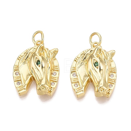 Brass Micro Pave Cubic Zirconia Pendants KK-Q071-04G-1