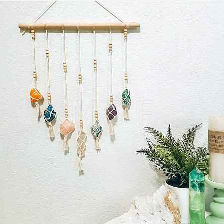 Handmade Macrame Cotton Pendant Decoration DJEW-PW0019-06-1
