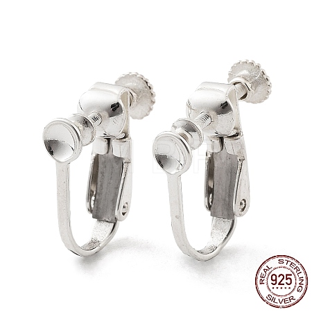925 Sterling Silver Clip-on Earring Findings STER-M117-02S-1