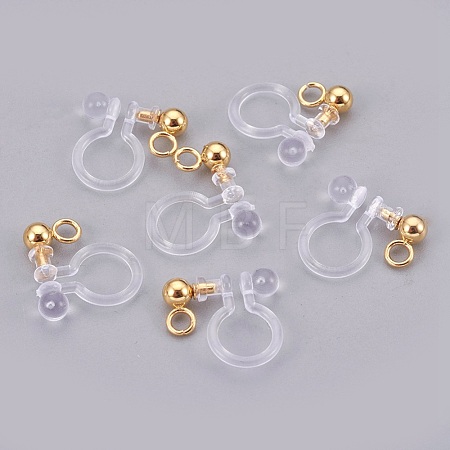 303 Stainless Steel Clip On Earring Findings STAS-P207-02G-1