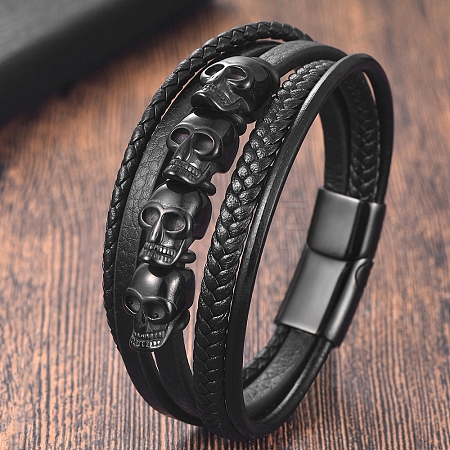 Imitation Leather Multi-strand Bracelets PW-WGE2E99-01-1