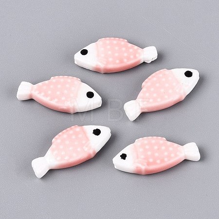 Hand Painted Fish Shaped Porcelain Beads PORC-N013-06B-1