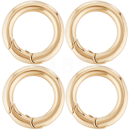 5Pcs Brass Spring Gate Rings KK-BBC0012-51-1