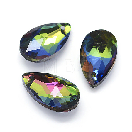 Faceted Glass Pendants X-GLAA-F069-L-B01-1