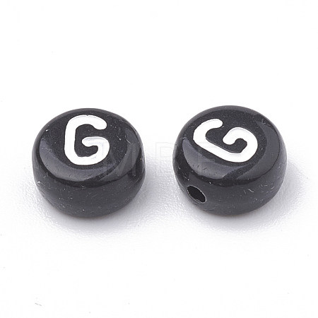 Opaque Acrylic Beads X-SACR-N002-02G-1