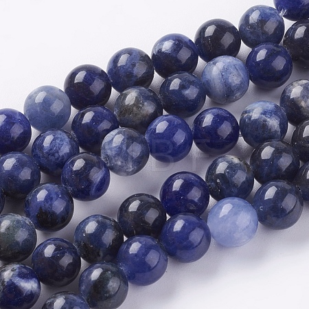 Natural Sodalite Beads Strands G-G515-8mm-07-1