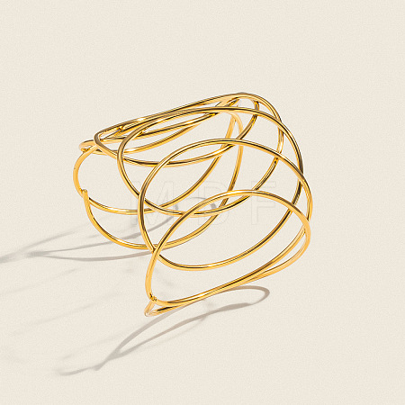 304 Stainless Steel Multi-Layer Wire Cuff Bangles YO5072-1