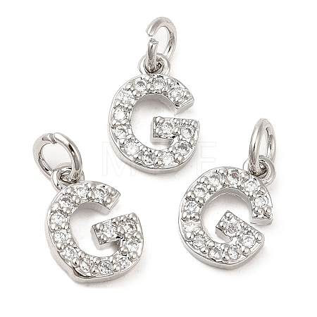 Brass Micro Pave Grade AAA Cubic Zirconia Charms ZIRC-P067-11P-G-NR-1