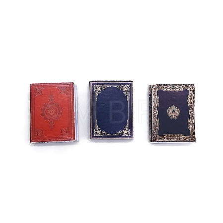 3Pcs Paper Book Miniature Ornaments PW-WG81641-01-1