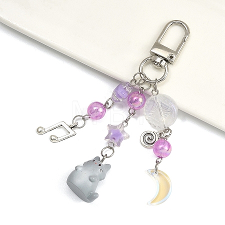 Alloy & Acrylic & Resin Pendant Decorations HJEW-YW00335-05-1