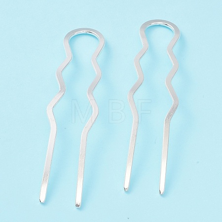 Rack Plating Brass Hair Forks OHAR-C004-01S-1