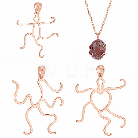 3Pcs 3 Styles 925 Sterling Silver Pendant Cabochon Settings STER-PH0003-12-1