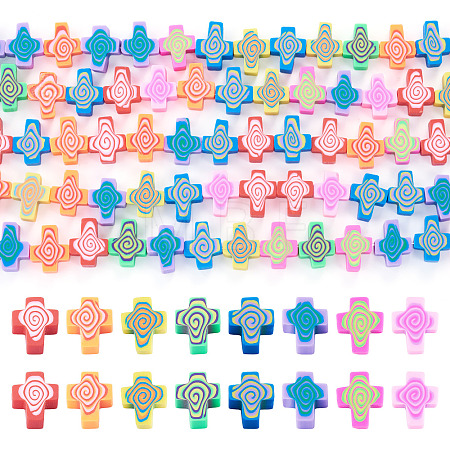 5 Strands Handmade Polymer Clay Beads Strands CLAY-TA0002-13-1