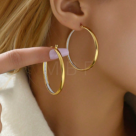 Vintage Stainless Steel Hoop Earrings X-ZA9910-1