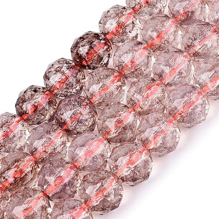 Crackle Transparent Glass Beads Strands GLAA-Q108-02A-09-1