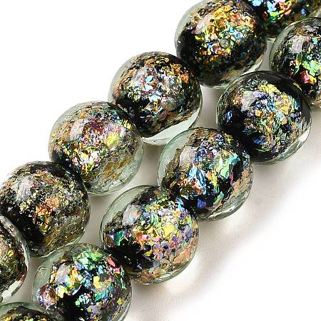 Handmade Dichroic Foil Glass Beads Strands DICH-U001-05H-1