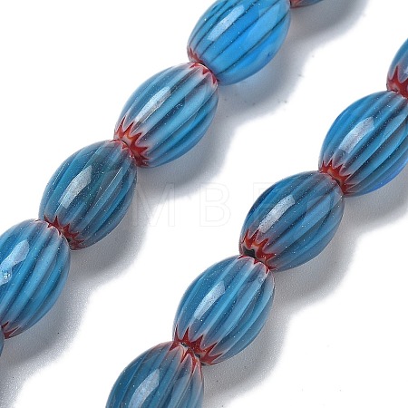 Handmade Millefiori Lampwork Beads Strands LAMP-F035-12I-1