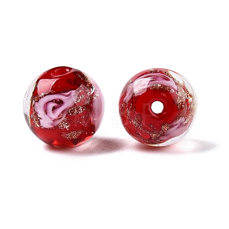 Luminous Handmade Gold Sand Lampwork Beads LAMP-T021-10mm-03V-1