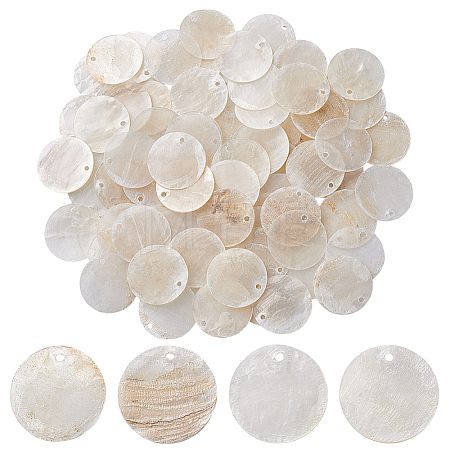 Natural Capiz Shell Pendants SHEL-HY0001-20B-1
