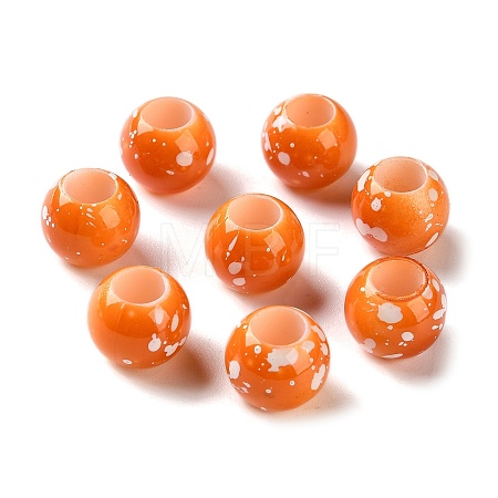 Spray Painted ABS Plastic European Beads KY-G033-01B-09-1