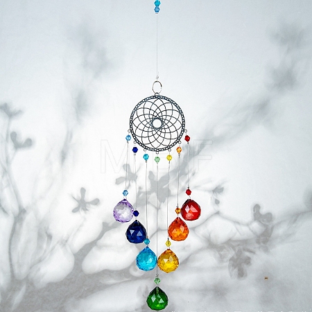 Crystals Chandelier Suncatchers Prisms Chakra Hanging Pendant AJEW-Q142-04-1