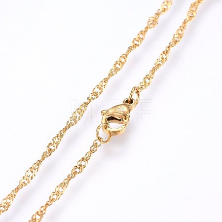 304 Stainless Steel Singapore Chain Necklaces MAK-L015-25B-1