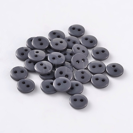 2-Hole Flat Round Resin Sewing Buttons for Costume Design BUTT-E119-14L-01-1