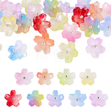 27Pcs 9 Colors Two Tone Glass Charms PALLOY-TADJ00014-1