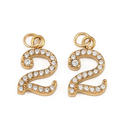 304 Stainless Steel Rhinestone Pendants STAS-N133-03C-G-1