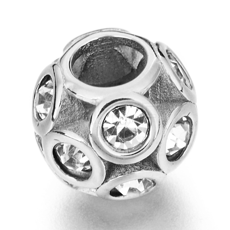 304 Stainless Steel European Beads STAS-O097-120F-1
