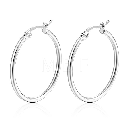 Non-Tarnish 304 Stainless Steel Hoop Earrings PW-WG89744-13-1