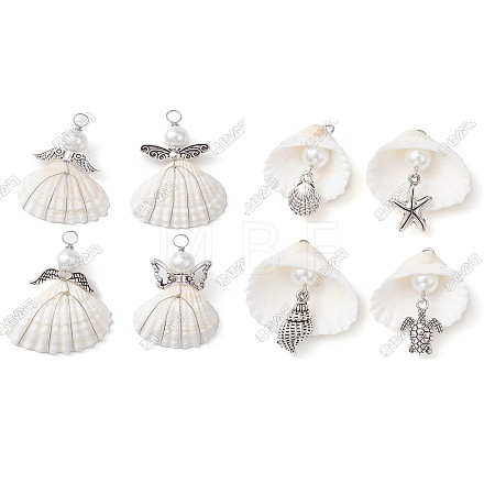 Glass Pearl & Shell Pendant PALLOY-GO00021-1