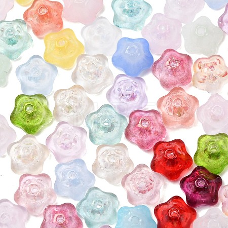 Baking Paint Transparent Glass Beads GLAA-T025-81C-1
