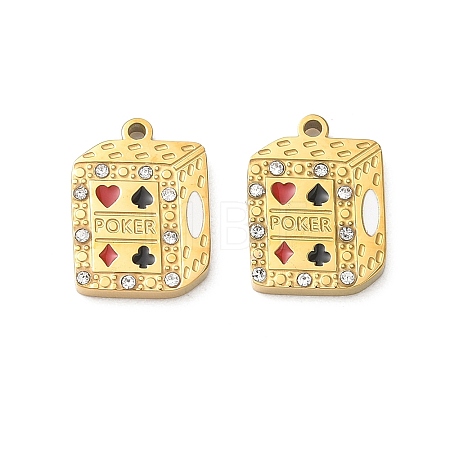 304 Stainless Steel Enamel Pendants STAS-B142-05G-1