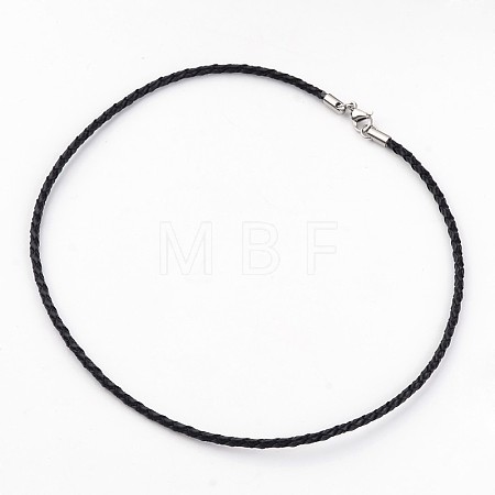 Braided Leather Necklace Making NJEW-JN01551-02-1