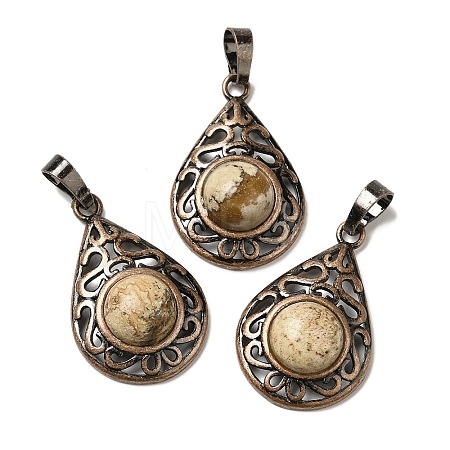Natural Picture Jasper Pendants G-H065-02R-13-1