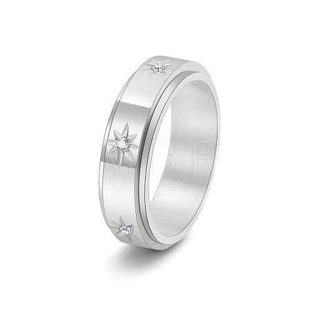 Rotatable Stainless Steel Finger Ring PW-WGC6D1D-20-1