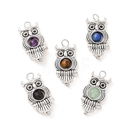 Natural Mixed Stone Pendants PALLOY-JF01714-01-1