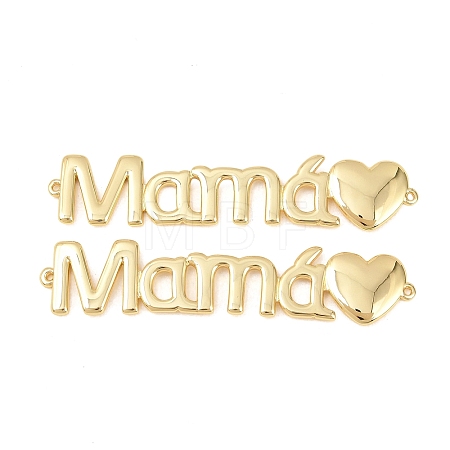Mother's Day Brass Connector Charm KK-F931-24G-1
