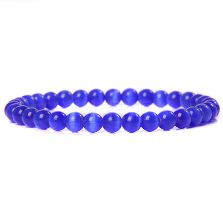 Synthetic Cat Eye Round Beaded Stretch Bracelet SF8562-31-1-1