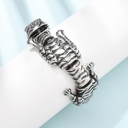 304 Stainless Steel Link Chain Bracelets for Women Men BJEW-P386-07AS-1
