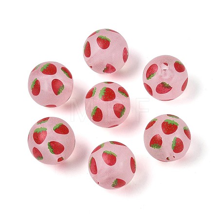 Transparent Frosted Acrylic Beads FACR-T008-03C-1