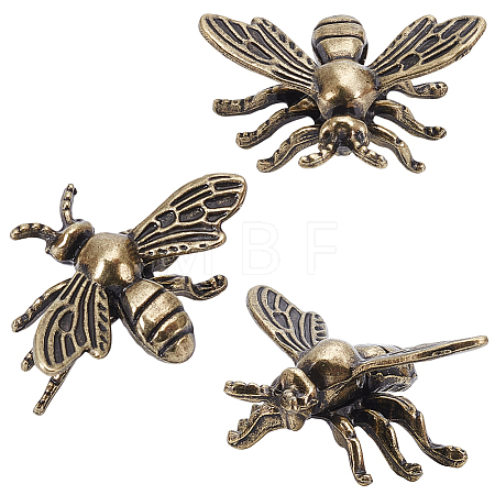 4Pcs Alloy Bees Display Decorations DJEW-SP0001-36-1