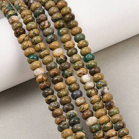 Natural Verdite Stone Beads Strands G-L647-D04-4x6mm-1