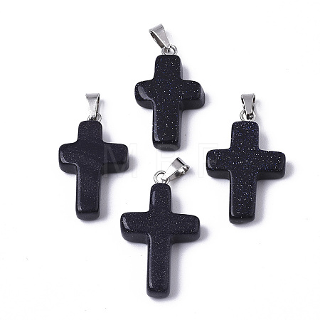 Synthetic Blue Goldstone Pendants LS-G-J354-03A-1