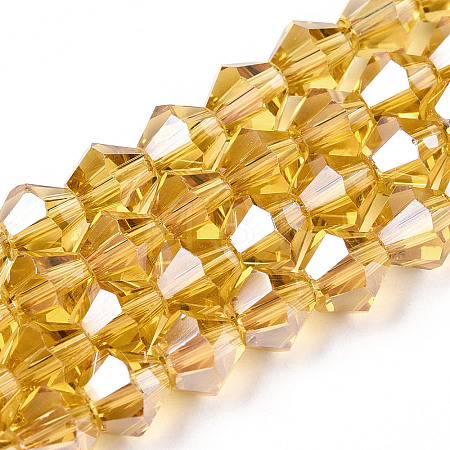 Electroplate Glass Beads Strands X-EGLA-Q118-6mm-A08-1